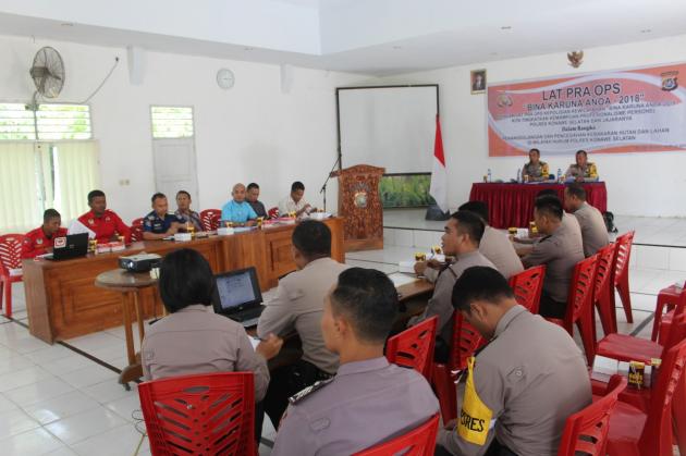 Kabag Ops Polres Konawe Selatan Pimpin Latpra Ops Bina Karuna 2018